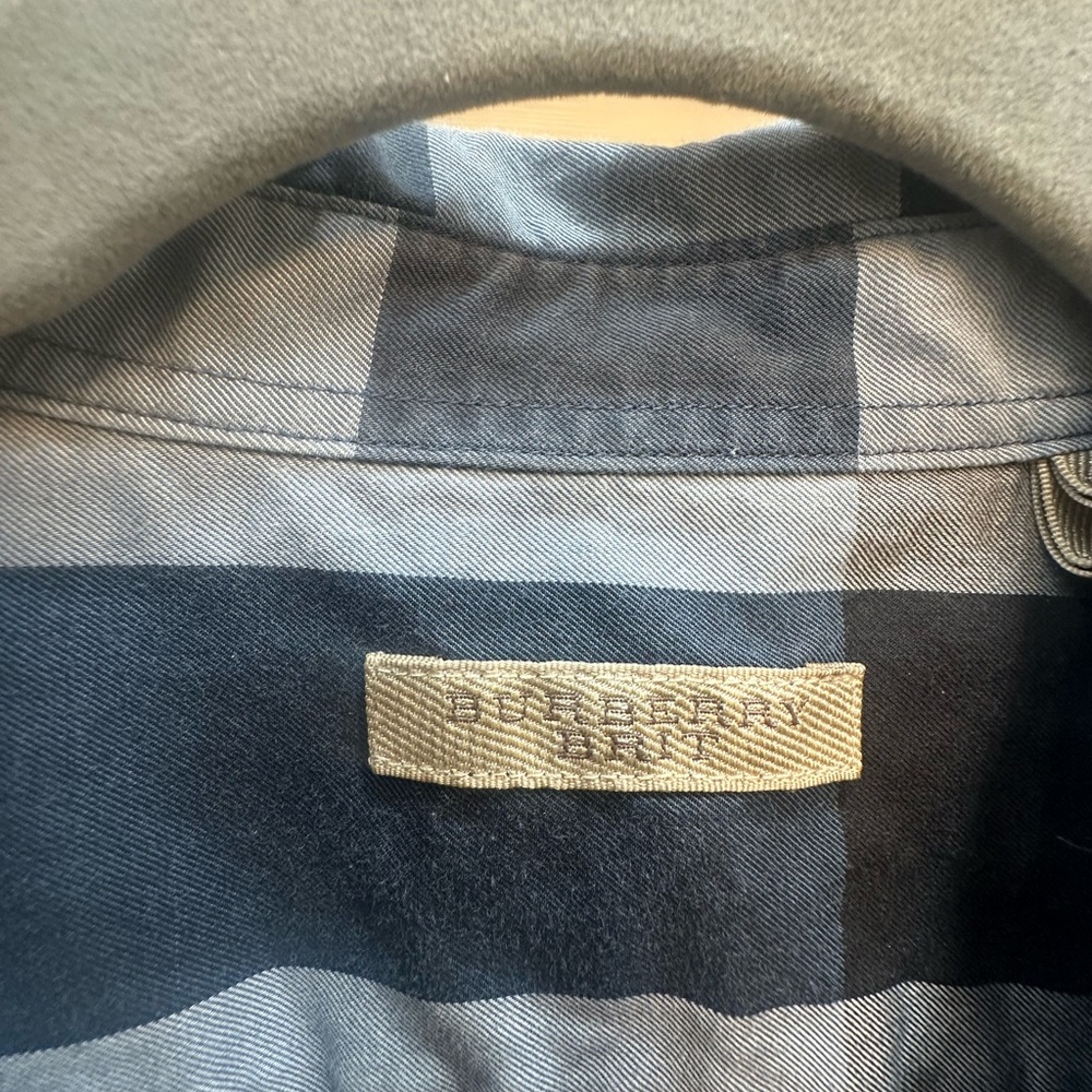 Burberry Blue and Black Plaid Button Down Shirt Size XXXL - Picture 3 of 7